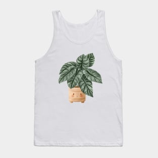 Cute Plant Illustration, Alocasia Silver Dragon Illustration 3 Tank Top